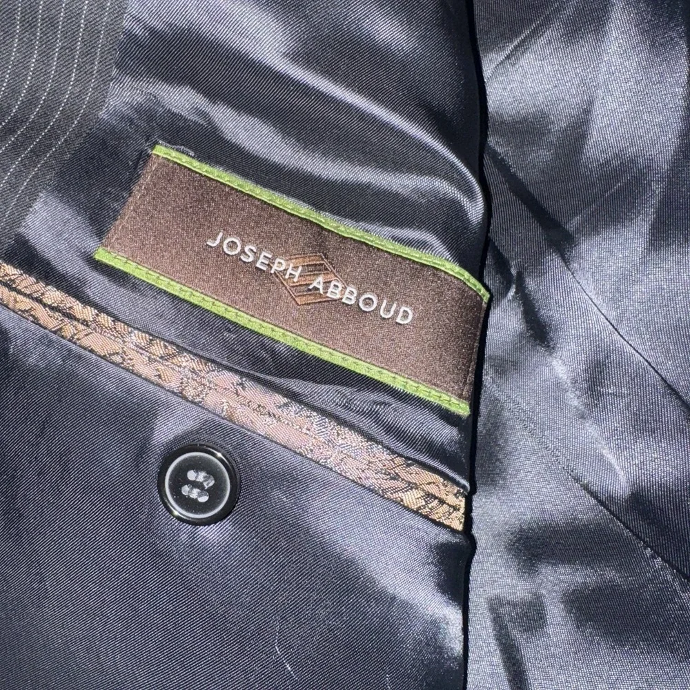 Joseph Abboud Wool Sport Coat Mens 43S Striped Black Blazer Suit Jacket USA Made